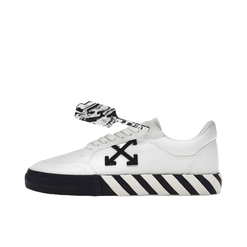 Superge in čevlji Off-White Vulcanized Low Canvas White Black Bela | OMIA085F21FAB0020110