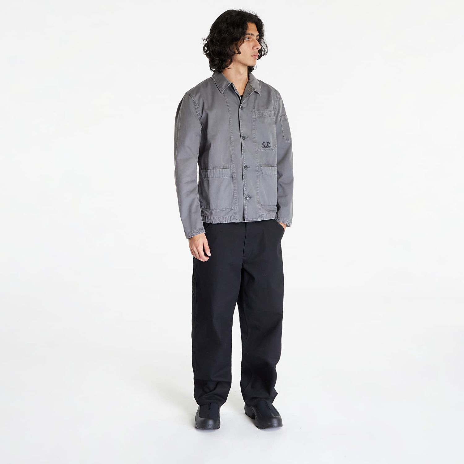 Srajce C.P. Company Military Twill Emerized Workwear Shirt Siva | 15CMSH295A006409G-960, 1
