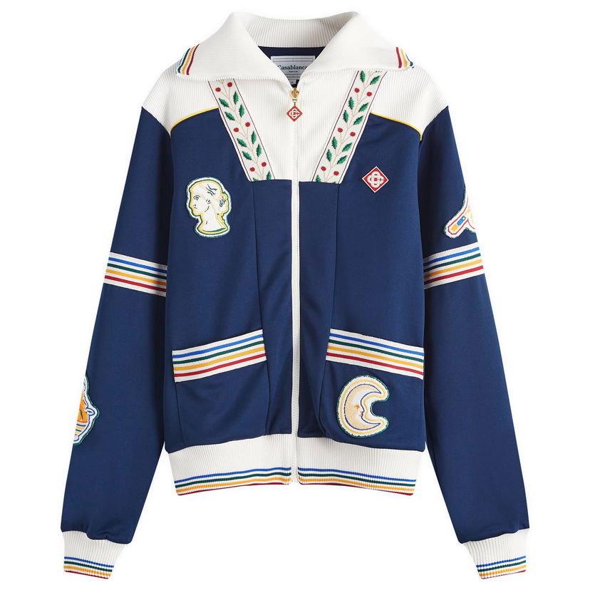 Jakna Casablanca Varsity Track Jacket Mornarica | MF24-JTP-284-01