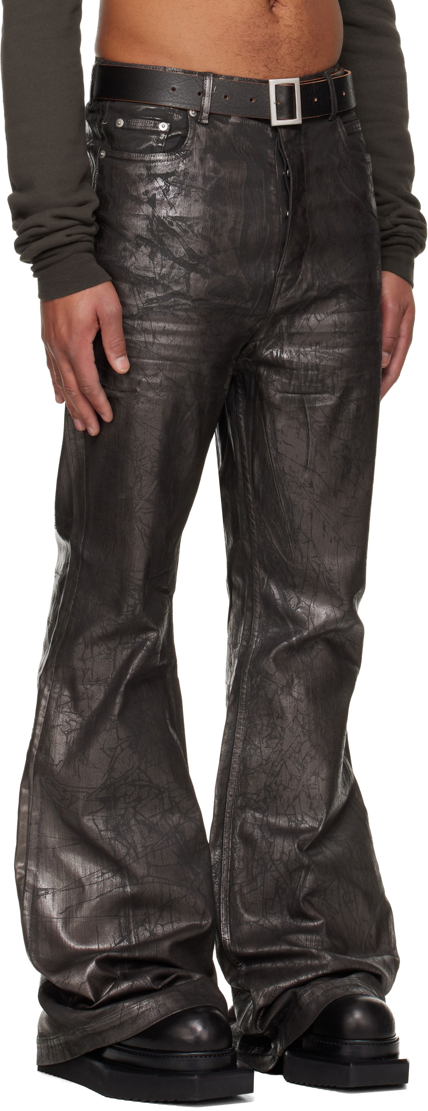 Kavbojke Rick Owens Rick Owens DRKSHDW Concordians Bolan Bootcut Jeans Kovinski | DU02E7365 SBZMC, 1