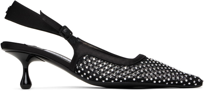 Superge in čevlji Jimmy Choo Jimmy Choo Amel 50 Crystal Slingback Heels Črna | AMEL 50 QHS