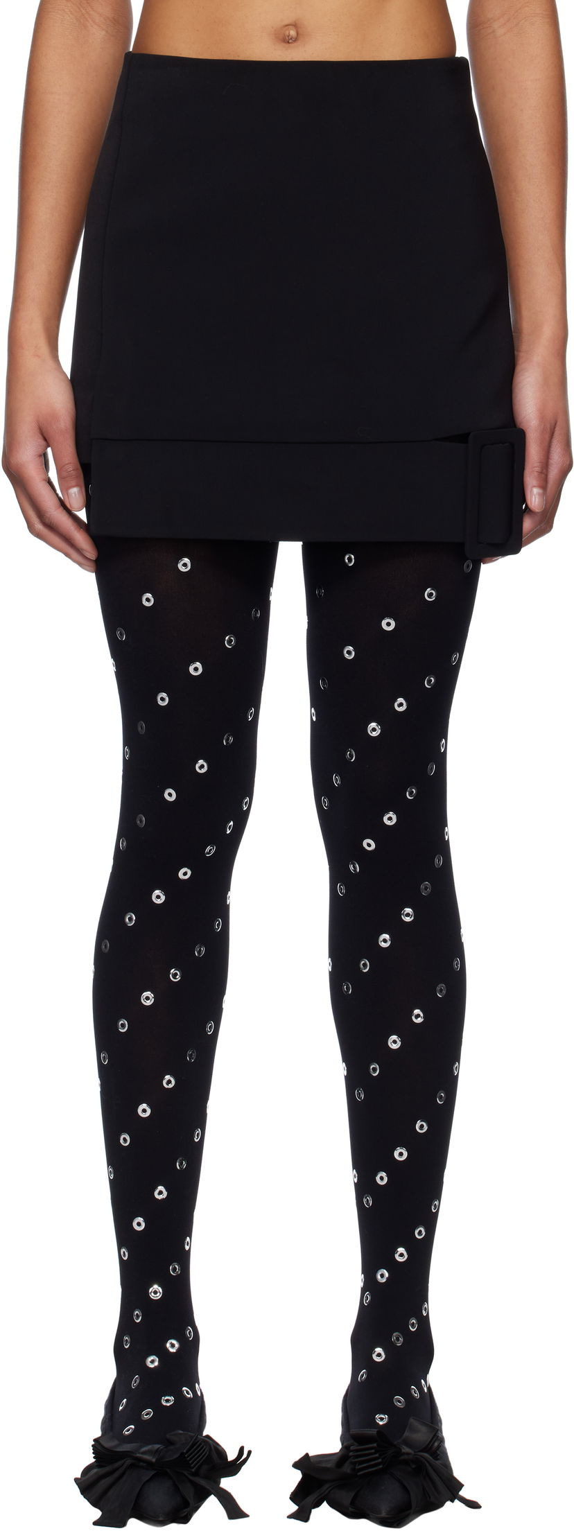 Krila We11done We11done Belt-Detail Mini Skirt Črna | WD-SK0-25-243-W-BK