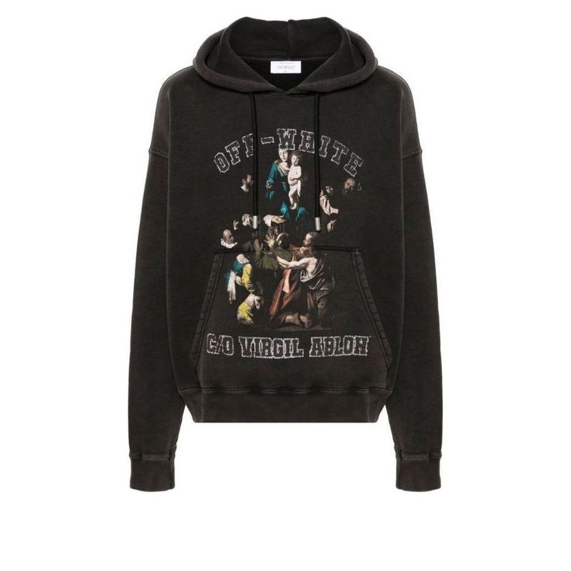 Pulover Off-White Mary Skate Graphic Print Hoodie Črna | OMBB085S24FLE0091001
