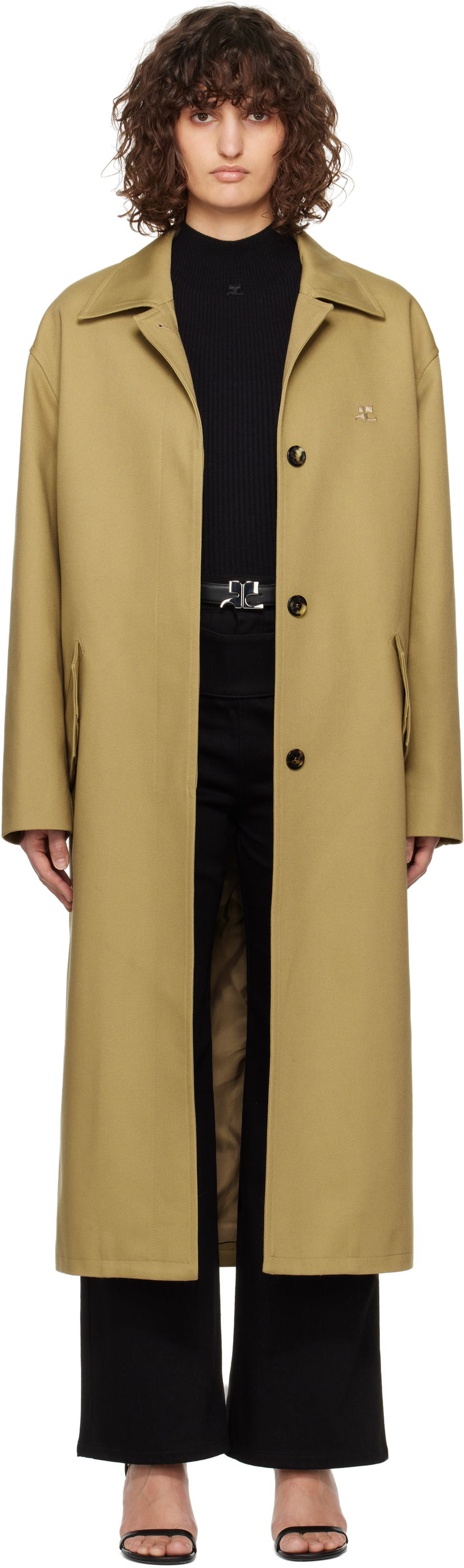 Trenčkot Courrèges Courrèges Cocoon Coat Zelena | 125CMA196PL0179