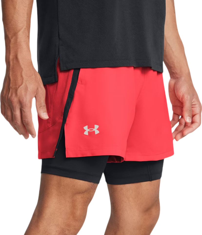 Kratke hlače Under Armour Shorts UA LAUNCH 5 2-IN-1 Rdeča | 1382640-713