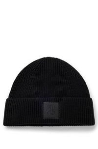 Wool-Blend Beanie with Logo Label