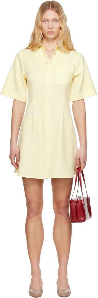 Obleke AMI AMI Paris Wool Short Sleeve Shirt Dress Rumena | FDR162.WV0068, 0