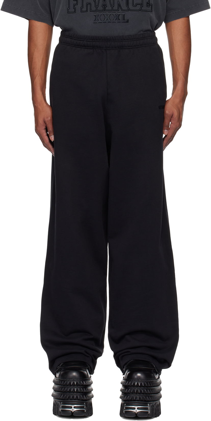 Trenirka VETEMENTS Embroidered Logo Sweatpants Črna | UA66SP630B