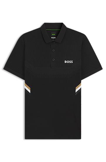 Polo majica BOSS Slim-Fit Moisture-Managing Polo Shirt Črna | 50543349