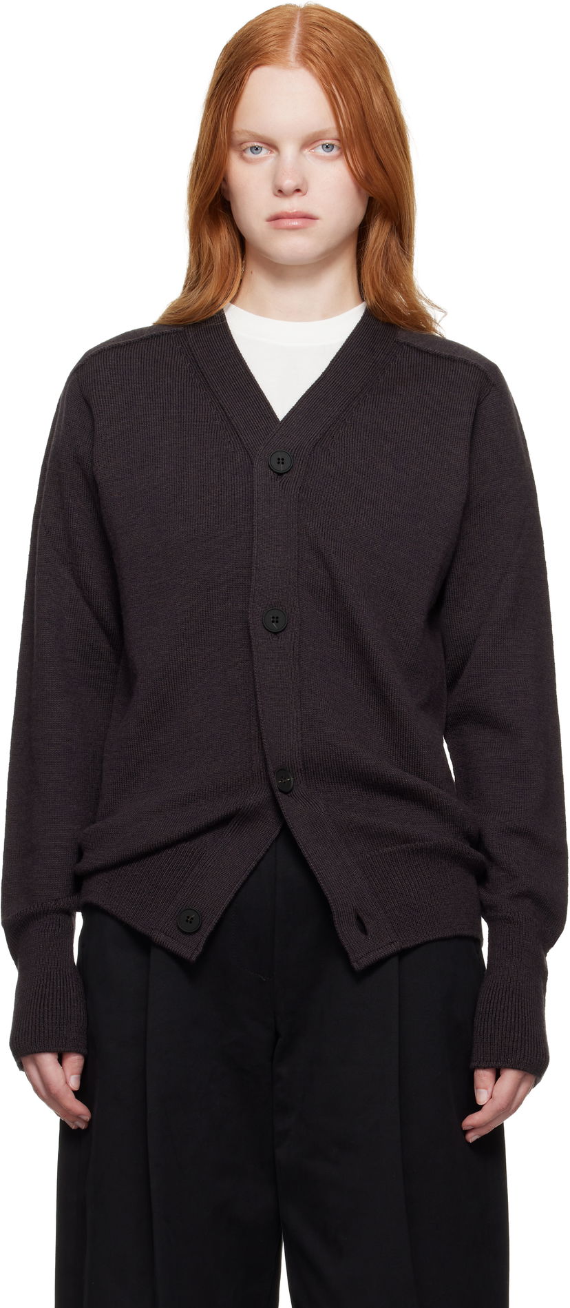 Pleteni pulover Studio Nicholson Studio Nicholson Conan Knit Cardigan Rjava | CONAN SN - 1500