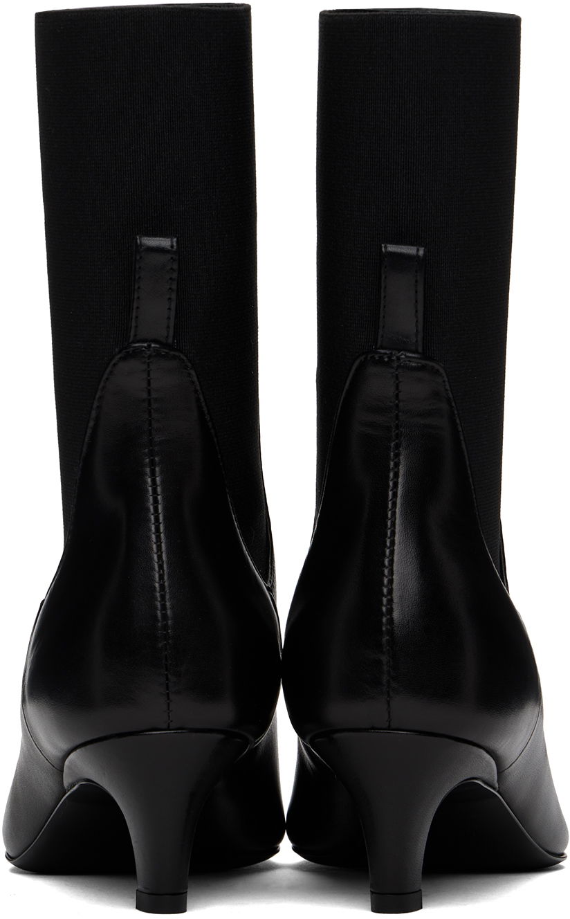 Obleke TOTEME TOTEME 'The Mid Heel' Leather Boots Črna | 214-907-813, 1