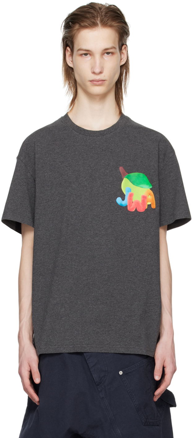 Majica JW Anderson Gray Lime T-Shirt Siva | JT0229-PG0980