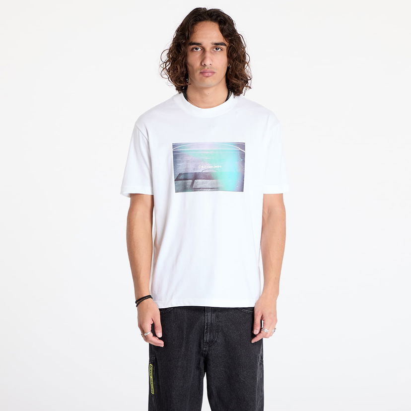 Majica CALVIN KLEIN Basketball Court Graphictee White Bela | J30J326869 YAF