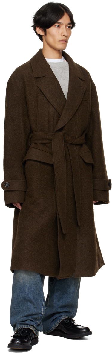 Plašči Andersson Bell Andersson Bell Mattia Shaggy Wool Robe Coat Rjava | awa714m, 3