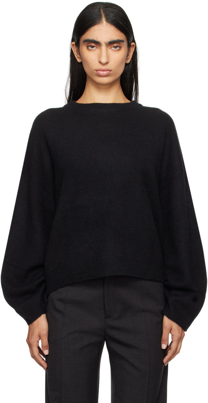 Pleteni pulover Loulou de Saison Loulou de Saison Ropo Sweater Črna | ROPO