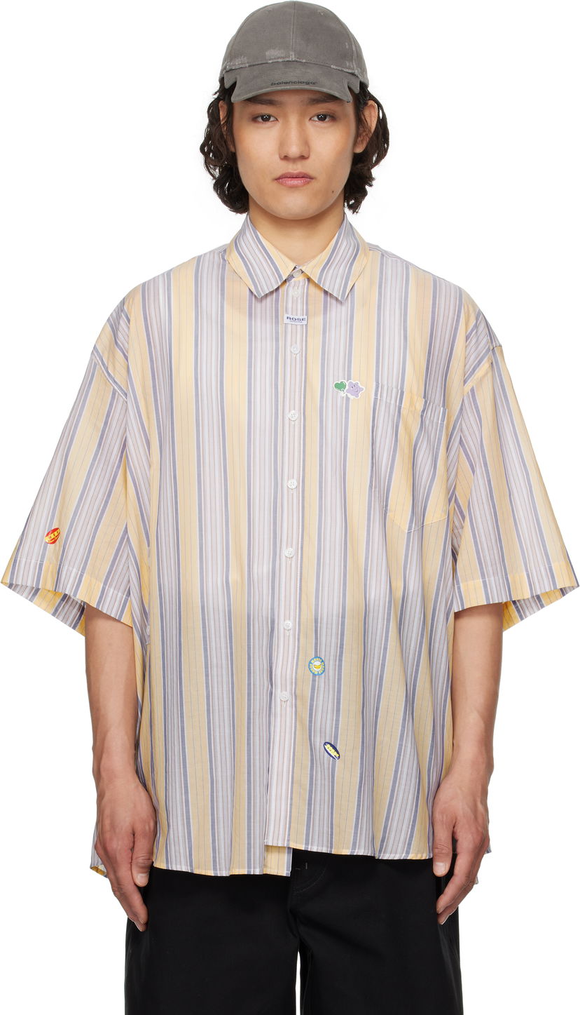 Srajce Martine Rose Martine Rose Cotton Stripe Shirt Rumena | 440WS21306