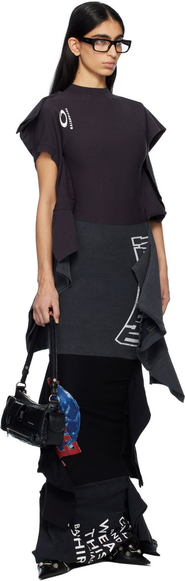 Majica Balenciaga Twisted Maxi Dress Črna | 807477 TRVG9, 3