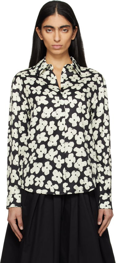 Srajce MSGM MSGM Floral Print Shirt Črna | 3841MDE24 257151, 0