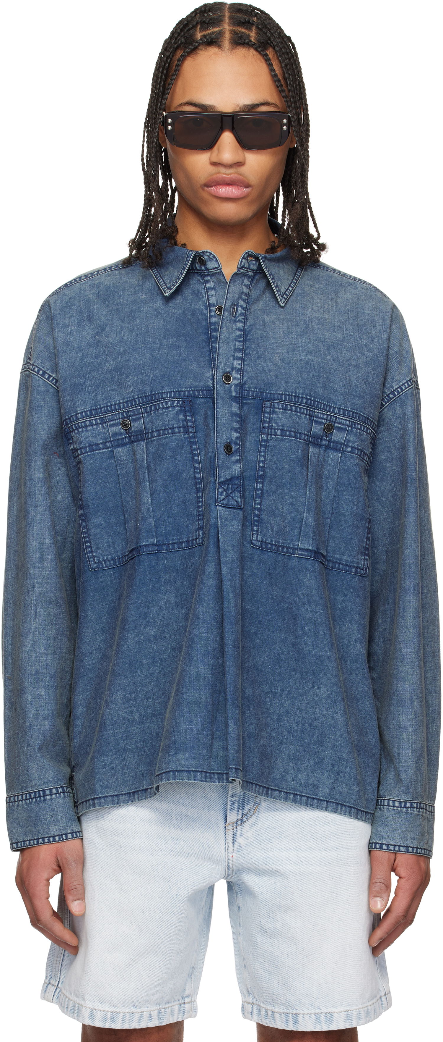 Srajce ISABEL MARANT Isabel Marant Vittore Denim Overshirt Modra | 25PCH0228HA-C1I01H, 0