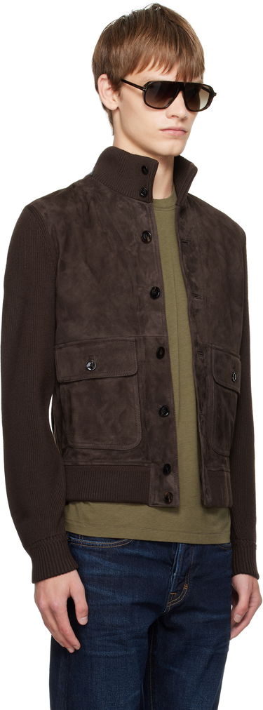 Jakna Tom Ford TOM FORD Suede and Merino Jacket Rjava | KBF001-YMW110, 1