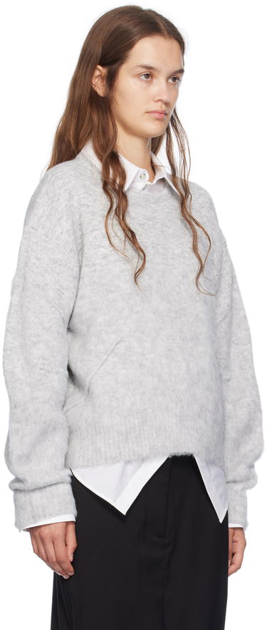 Pleteni pulover Helmut Lang Brushed Apex Designer Sweater Siva | O06HW706, 1