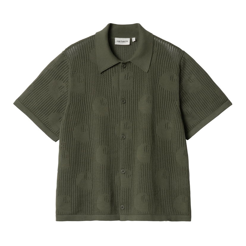 Srajce Carhartt WIP Carhartt WIP Women's Short Sleeve Knitted Polo Shirt Zelena | I034541_9
