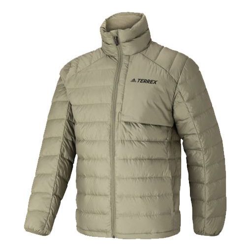 Puhovka adidas Performance Terrex Stand Collar Down Jacket Bež | HE3687
