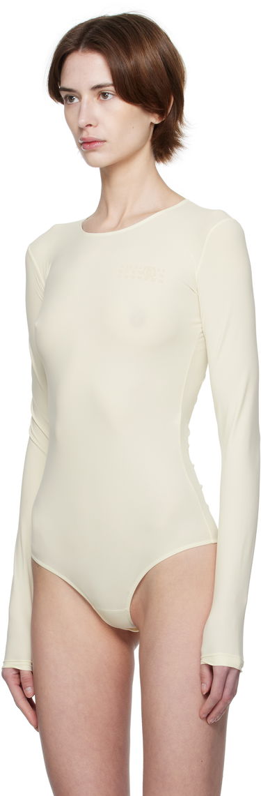 Bodi Maison Margiela MM6 Maison Margiela Jersey Lycra Bodysuit Bež | S62NA0077 S20518, 3
