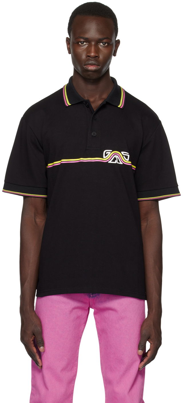 Polo majica GCDS GCDS Waved Polo Črna | SS23M150631