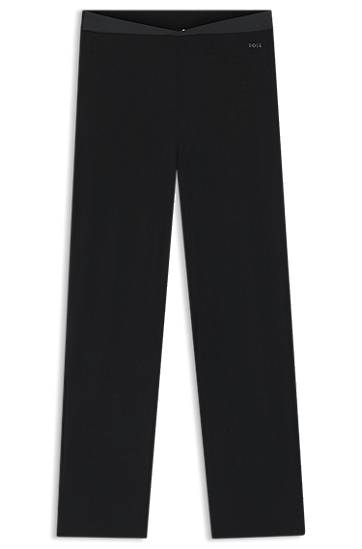 Pižame BOSS Stretch Pajama Pants with Satin Inserts Črna | 50545593