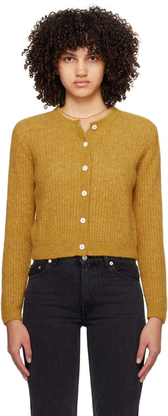 Pleteni pulover A.P.C. Milo Cardigan Rumena | WPABE-F22246