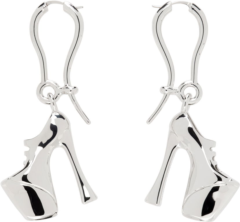 Uhani Vivienne Westwood Vivienne Westwood Silver-Tone Alienor Platform Heel Dangle Earrings Kovinski | 6202016S-02P019-