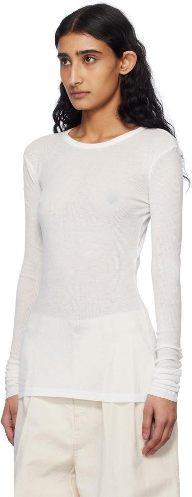 Srajce Ann Demeulemeester Ann Demeulemeester Fiene Long Sleeve T-Shirt Bela | 2510-W-JTS12-FA570-002, 3