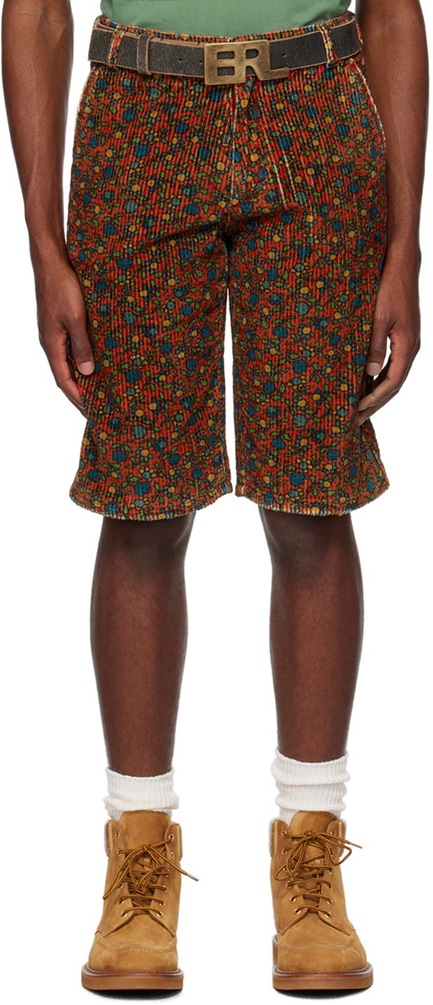 Kratke hlače ERL Printed Corduroy Shorts Rjava | ERL06P008