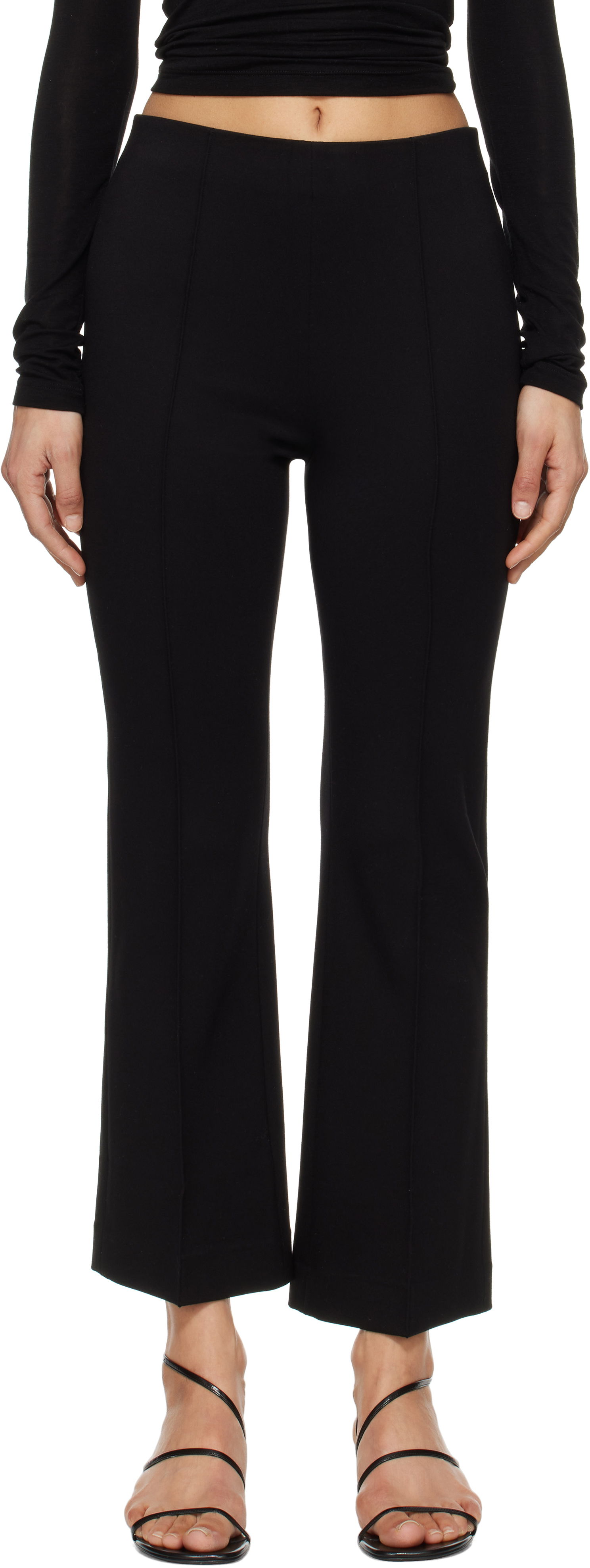 Hlače rag & bone Rag & Bone Irina Ponte Slim Fit Kick Flare Trousers Črna | WAC25S7003D803, 0