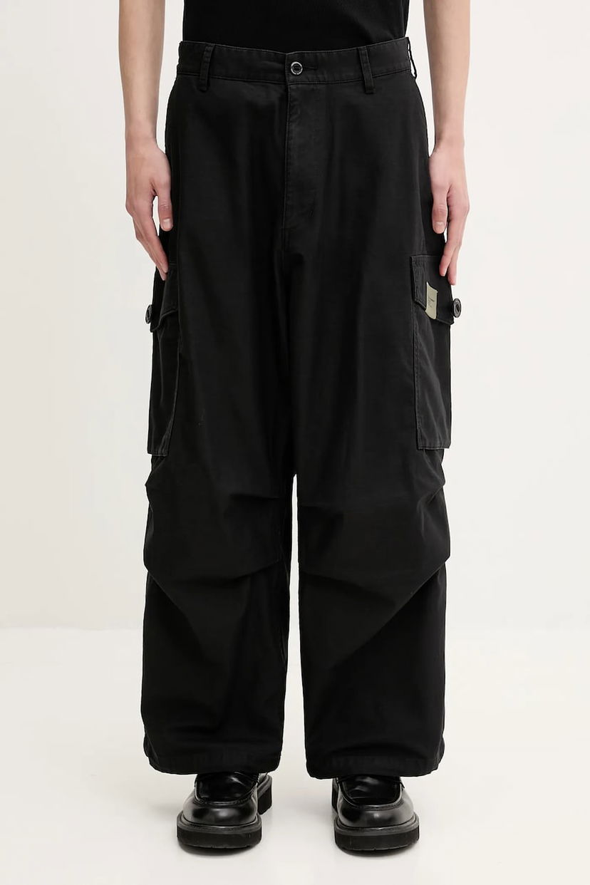 Cargo hlače Neighborhood NEIGHBORHOOD Wide Cargo Pants Črna | 251SPNH.PTM06