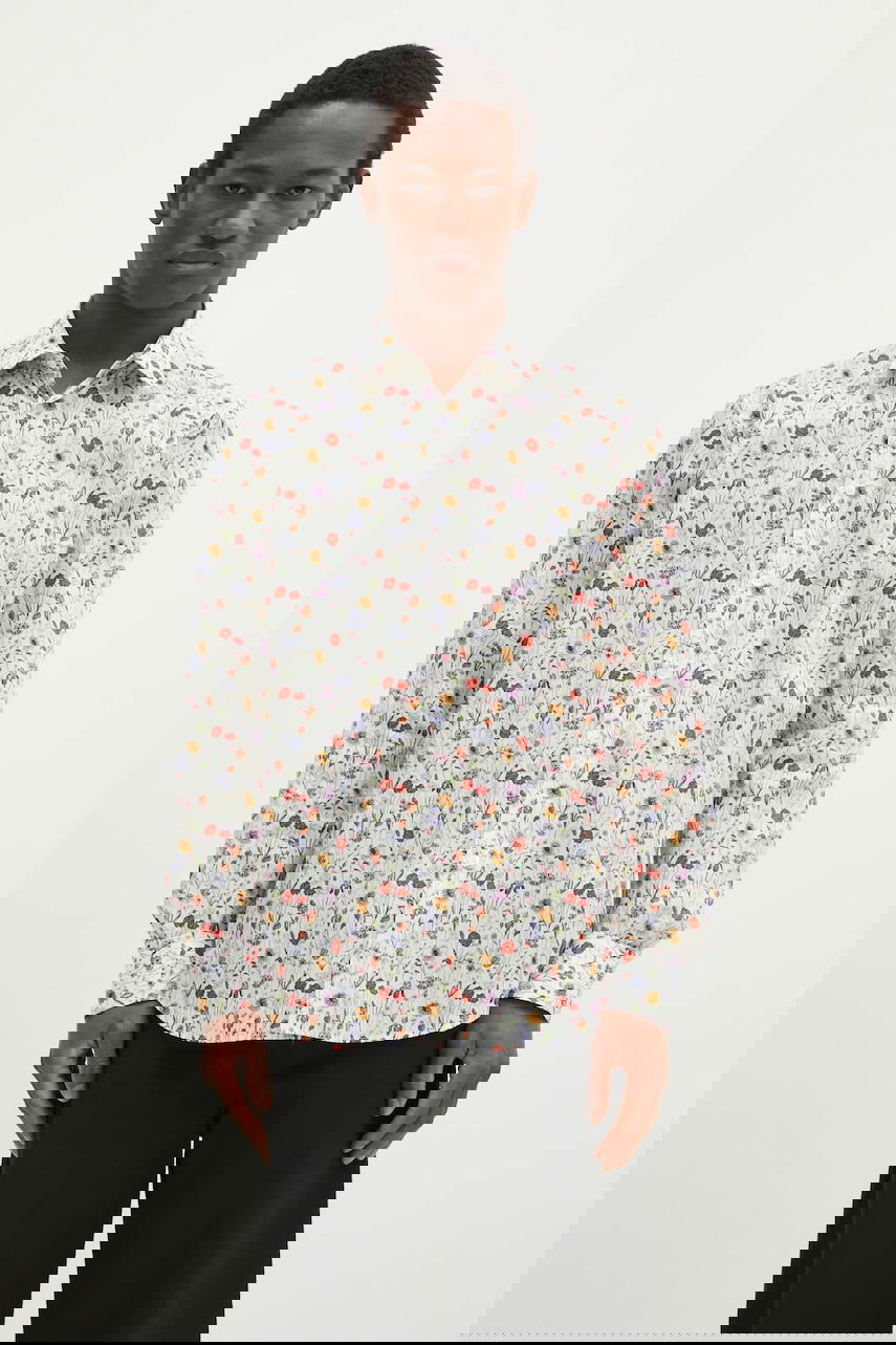 Srajce Paul Smith Paul Smith Regular Fit Floral Print Shirt Bela | M1R.800P.P02562, 0