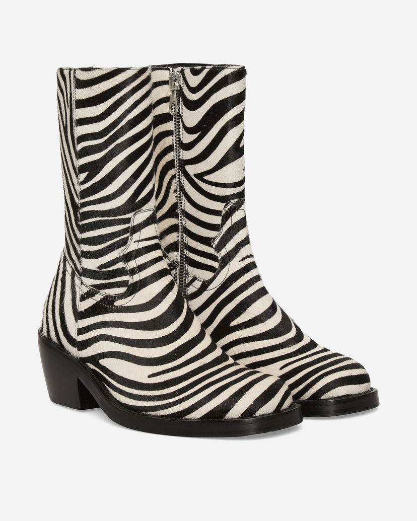 Modni dodatki Dries Van Noten Ponyhair Zebra Print Boots Večbarvna | 252-021707-302 900