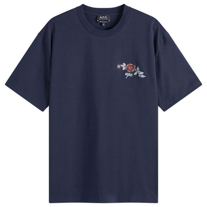 Majica A.P.C. A.P.C. Men's Oscar Floral Logo T-Shirt Mornarica | COGCK-H26511-IAK
