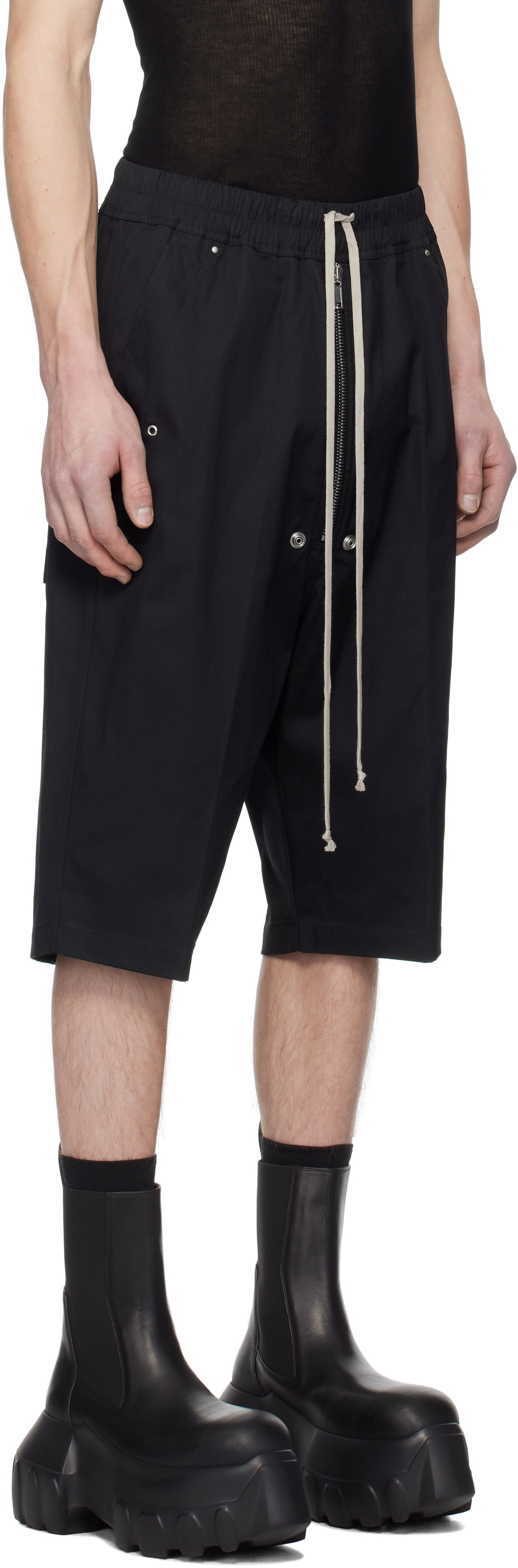 Kratke hlače Rick Owens Rick Owens Hollywood Bela Pods Shorts Črna | RU01E5349 TE, 1