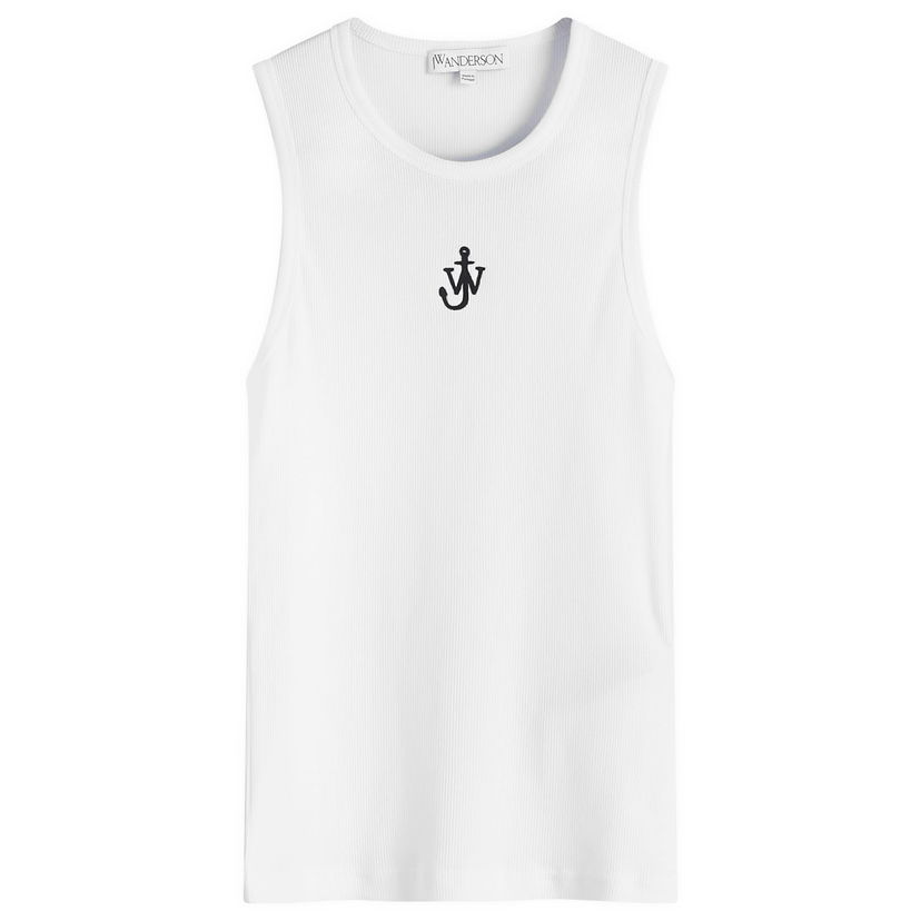 Majica brez rokavov JW Anderson Anchor Embroidery Slim-Fit Vest Bela | JO0248-PG1717-001