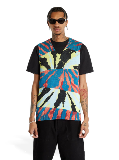 Telovnik Stüssy Printed Sweater Vest Črna | 117179 blue