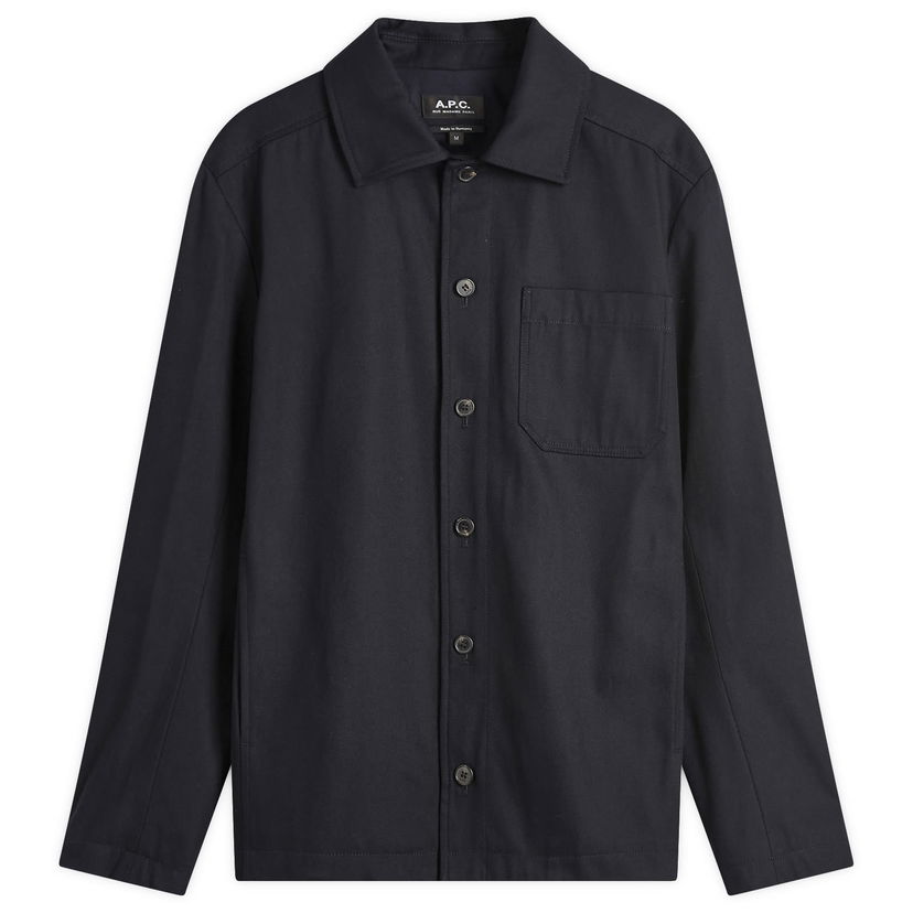 Jakna A.P.C. Jeffray Wool Gabardine Shirt Jacket Mornarica | COFCO-H02991-IAJ