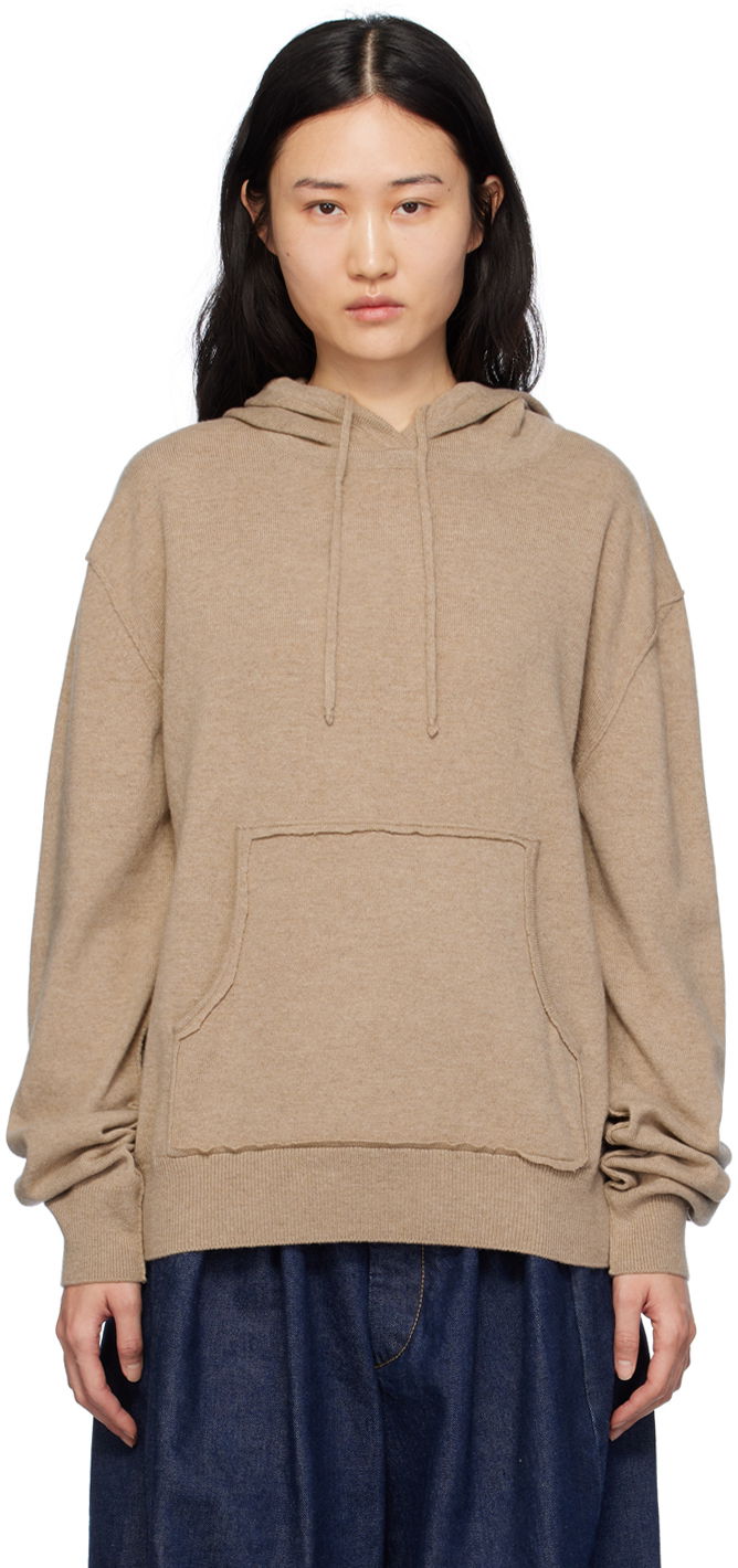 Pulover Maison Margiela Exposed Seam Hoodie Bež | S51GU0132 S18395