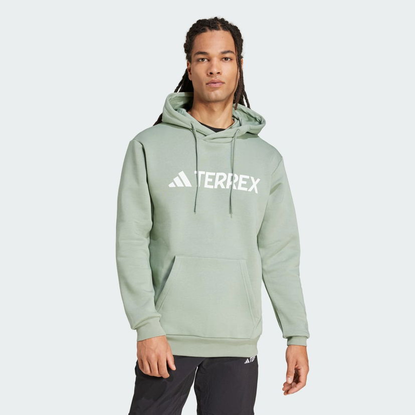 Pulover adidas Performance Multi Logo Hoodie Zelena | JH3275