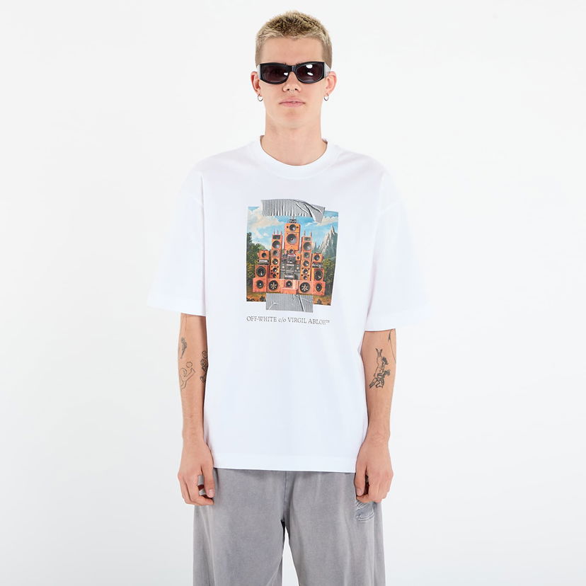 Majica Off-White Off-White Train Off Skate S/S T-Shirt Bela | OMAA120F25JER0040110