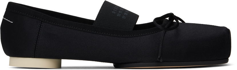 Superge in čevlji Maison Margiela MM6 Maison Margiela Satin Pointe Logo Ballerina Flats Črna | S59WZ0100 P5560