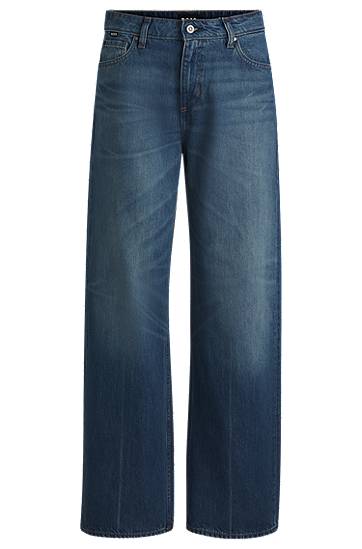 Kavbojke BOSS Cotton-Blend Denim Jeans Modra | 50522849