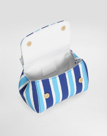 Torbica Dolce & Gabbana Dolce & Gabbana Sicily Canvas Crossbody Bag With Striped Print Modra | EB0003AD591HC5KW, 3
