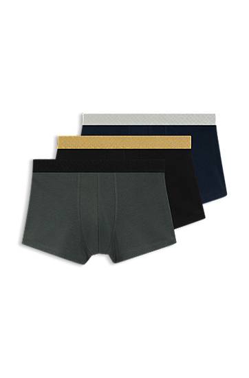 Boksarice BOSS Three-pack Assorted Cotton-Blend Trunks Večbarvna | 50546808, 0